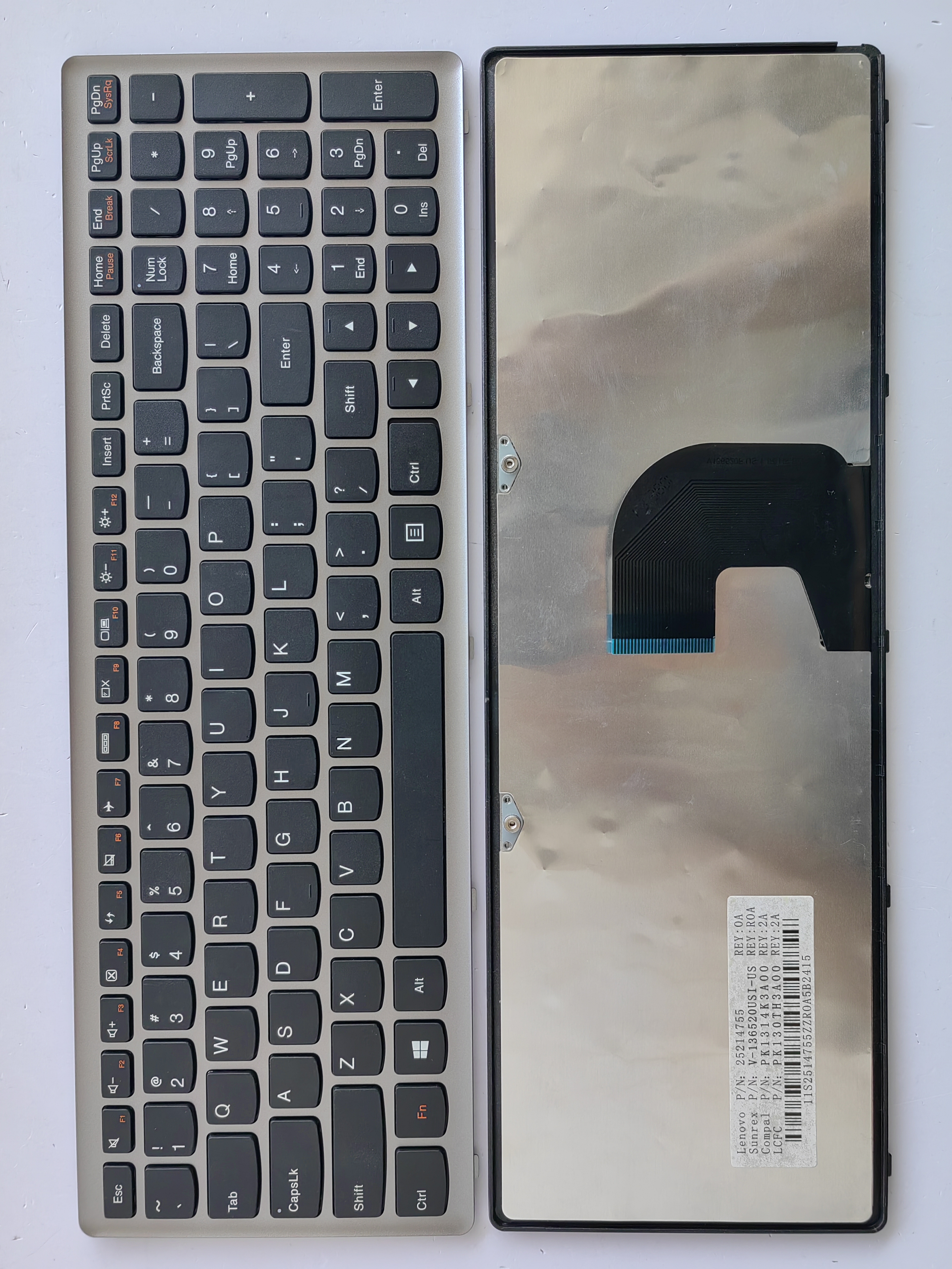 Picture of New Replacement Laptop Keyboard For LENOVO Z500 SILVER FRAME BLACK US Layout